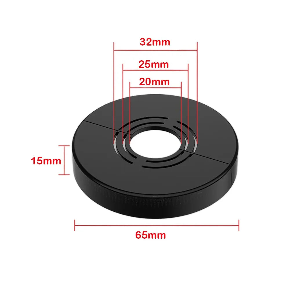 Water Pipe Connector Adjustable Wall Covers Shower Faucet Decorative Cover Casette Heighten Valve Panel Kitchen Tap Accessories Oasis Select Black-6.5x1.5cm