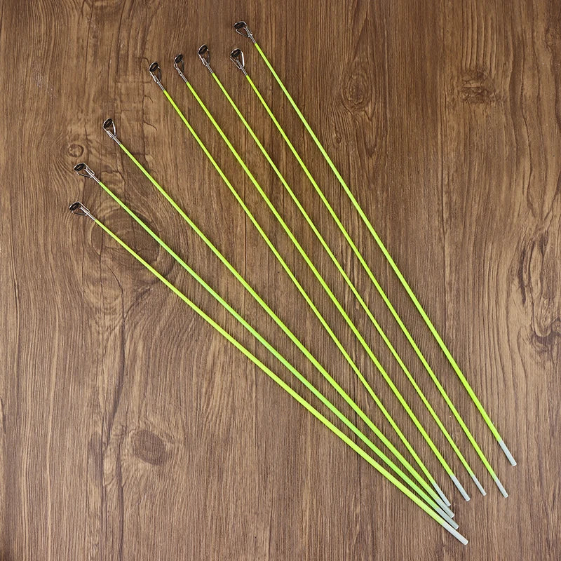 New 5Pcs 42CM Boat/Raft Rod Tip Spare Tail Fiberglass Refit Replacement Fishing Rod Tip With Top Ring Fishing Gear Accessories Oasis Select