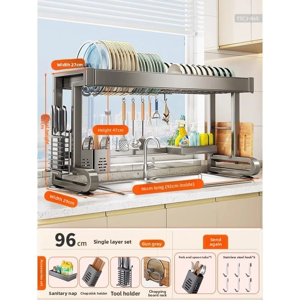 Dish Storage Rack Kitchen Sink Shelf Dish Drain Rack Sink Dish Shelf Oasis Select 96-Double-A
