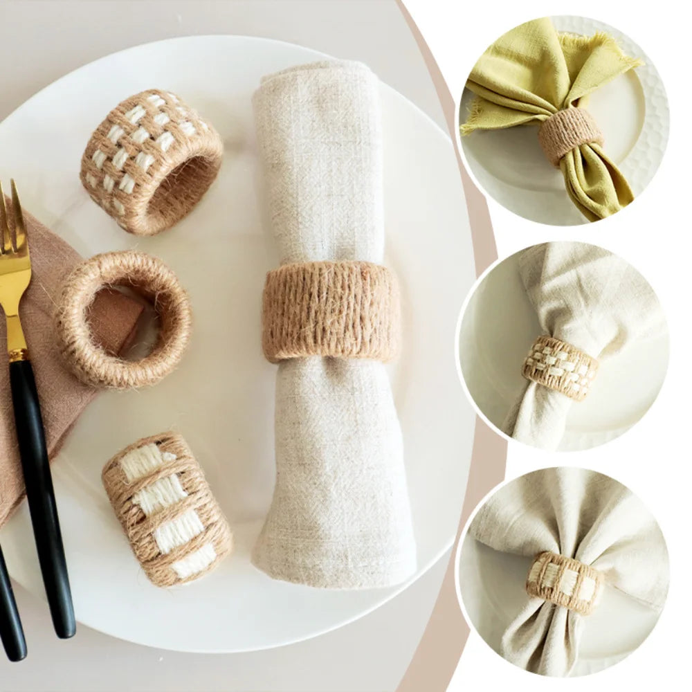 Hand Woven Linen Napkin Ring | Wedding & Holiday Table Décor