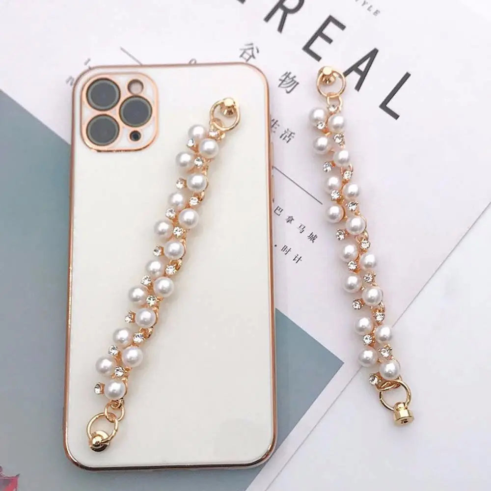 Accessories Cell Phone Lanyard Phone Strap Crystal Phone Fall Prevention Pearl Phone Loss Prevention Strap Mobile Phone Chain Oasis Select