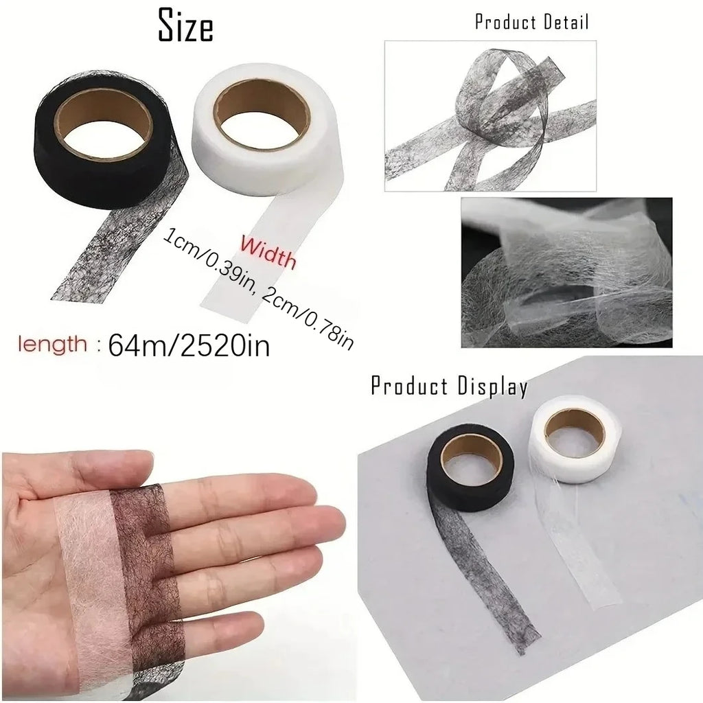 2roll Black White Double-sided Interlining Adhesive Fabric Clothes Iron On Hem Tape Interlining Web DIY Sewing Patchwork Acces Oasis Select
