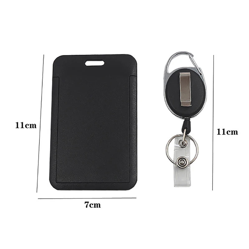 Retractable Slide Cover ID Card Holder & Badge Sleeve
