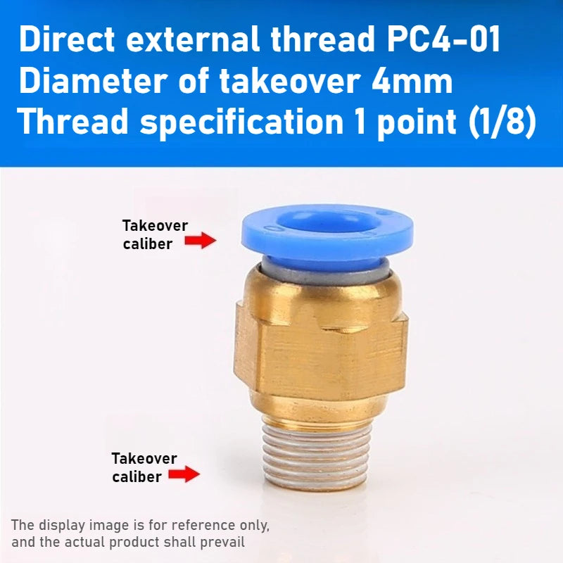 Quick Connector Tracheal Pneumatic PC8-02 Copper External Thread Straight Through Quick Insert Tracheal Connector PC1-03/12-04 Oasis Select PC 4-01 1PCS