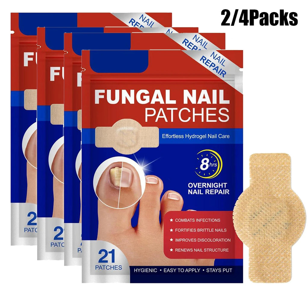 2/4 Packs Toenail Fungus Patch Waterproof Nail Repair Patches Nail Ingrown Correction Sticker for Discolored Damaged Nail 21pcs Oasis Select