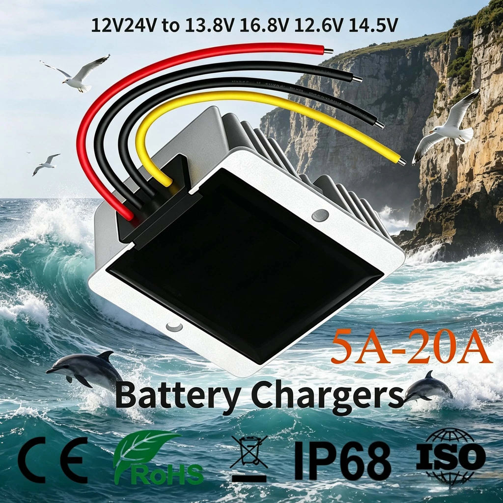 9V-36V 12V24V to 16.8V 13.8V 12.6V 14.5V 5A-20A 12V BOOST Lithium Battery Chargers DC DC Charger BUCK For Dual-battery System Oasis Select