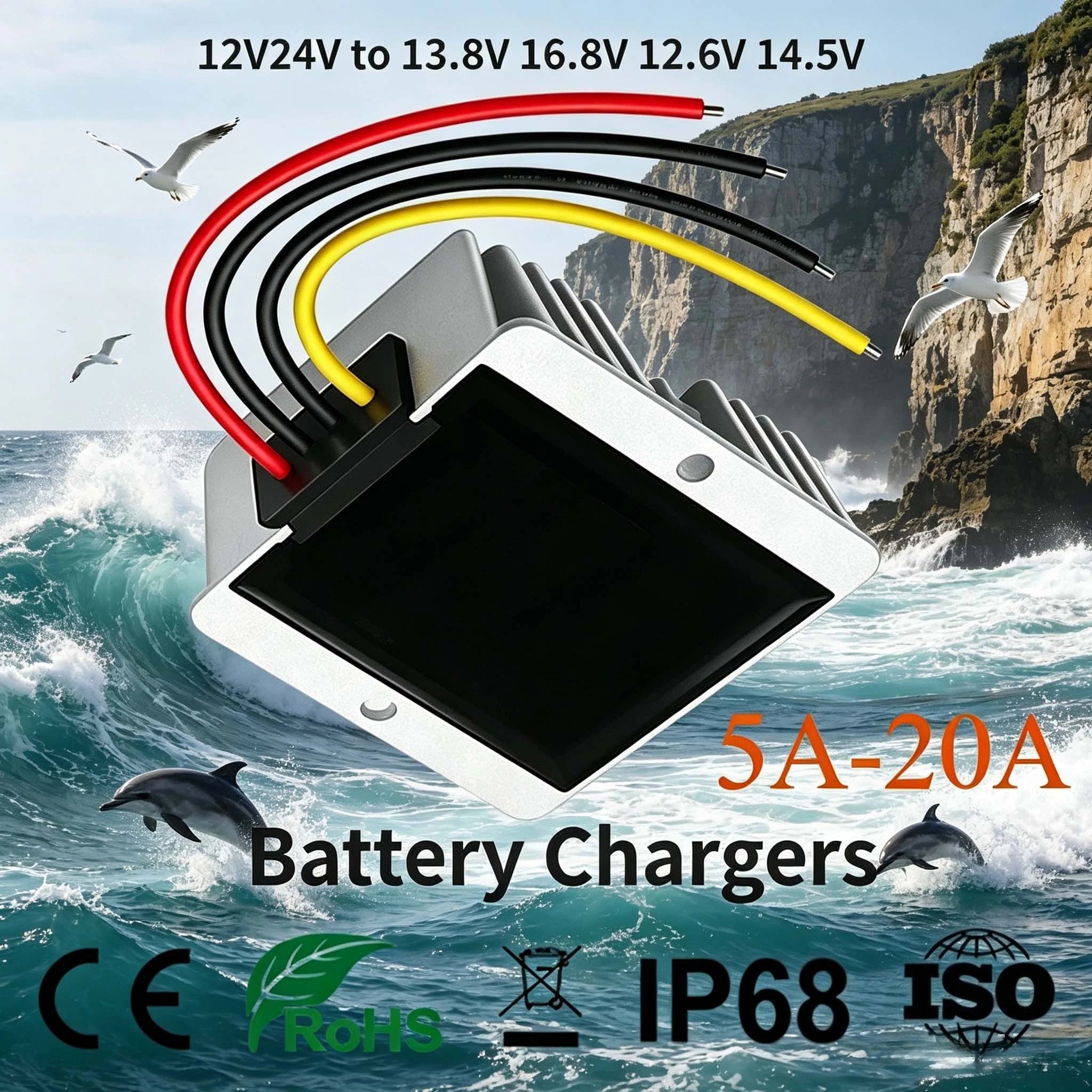 9V-36V 12V24V to 16.8V 13.8V 12.6V 14.5V 5A-20A 12V BOOST Lithium Battery Chargers DC DC Charger BUCK For Dual-battery System Oasis Select