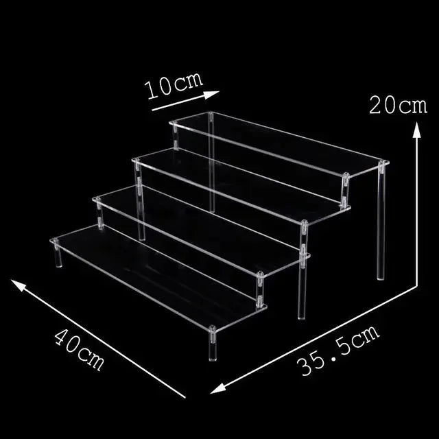 1–5 Tier Acrylic Display Stand | Riser Shelf Rack – Clear & Black