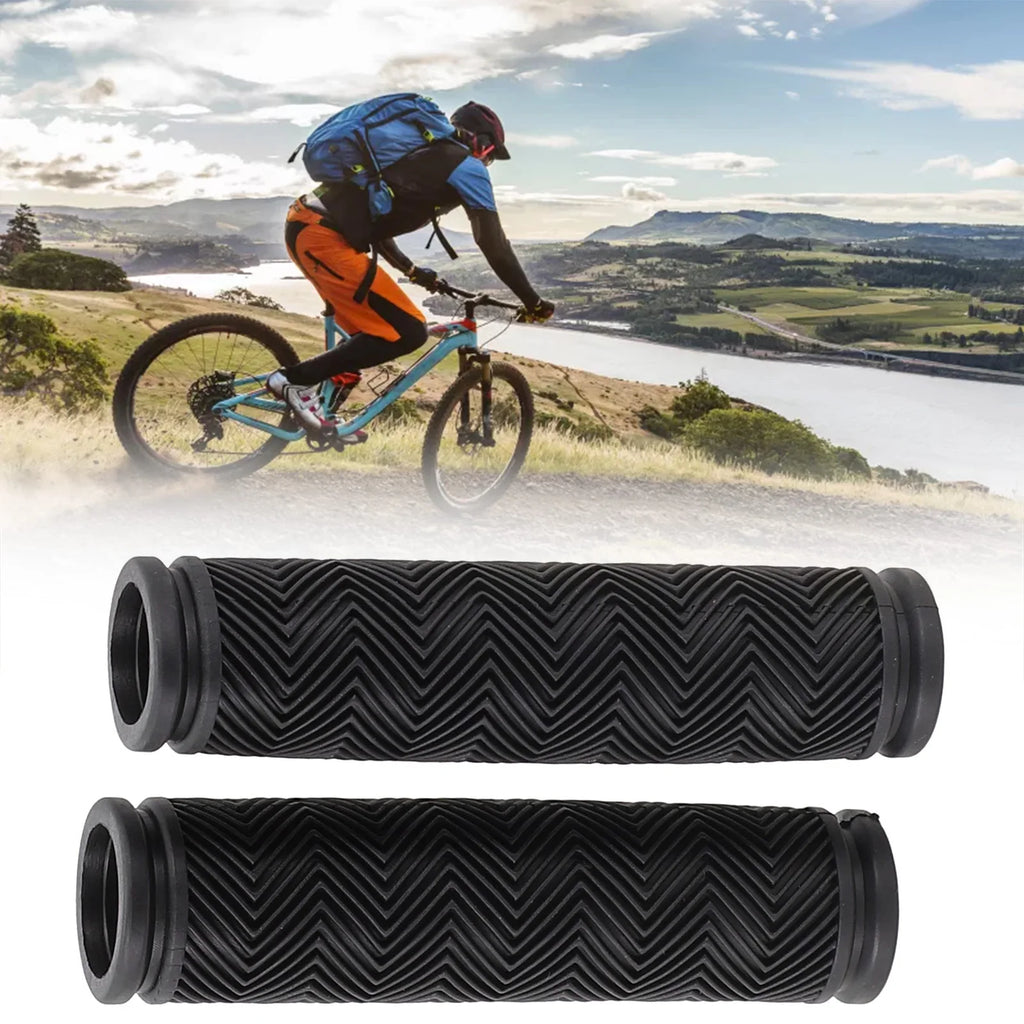 2PCS Black Mountain Bike Handlebar Grip Soft Rubber Non-Slip MTB Grips 22.2x117mm Anti-skid Bicycle Grips For Cycling DIY Decor Oasis Select