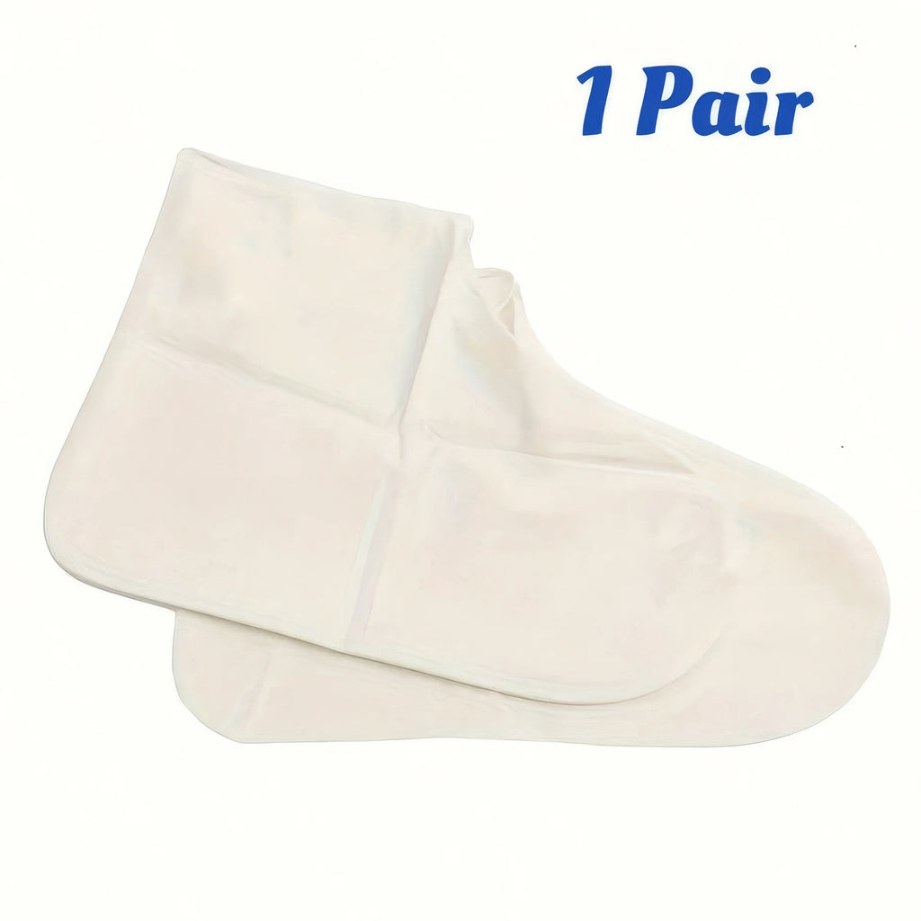 1 Pair Latex Rain Boots Waterproof Shoe Cover White, Rain Shoe Cover, All Day Comfortable Elastic Fit, Unisex Shoe Cover Oasis Select ONE SIZE White-1pair