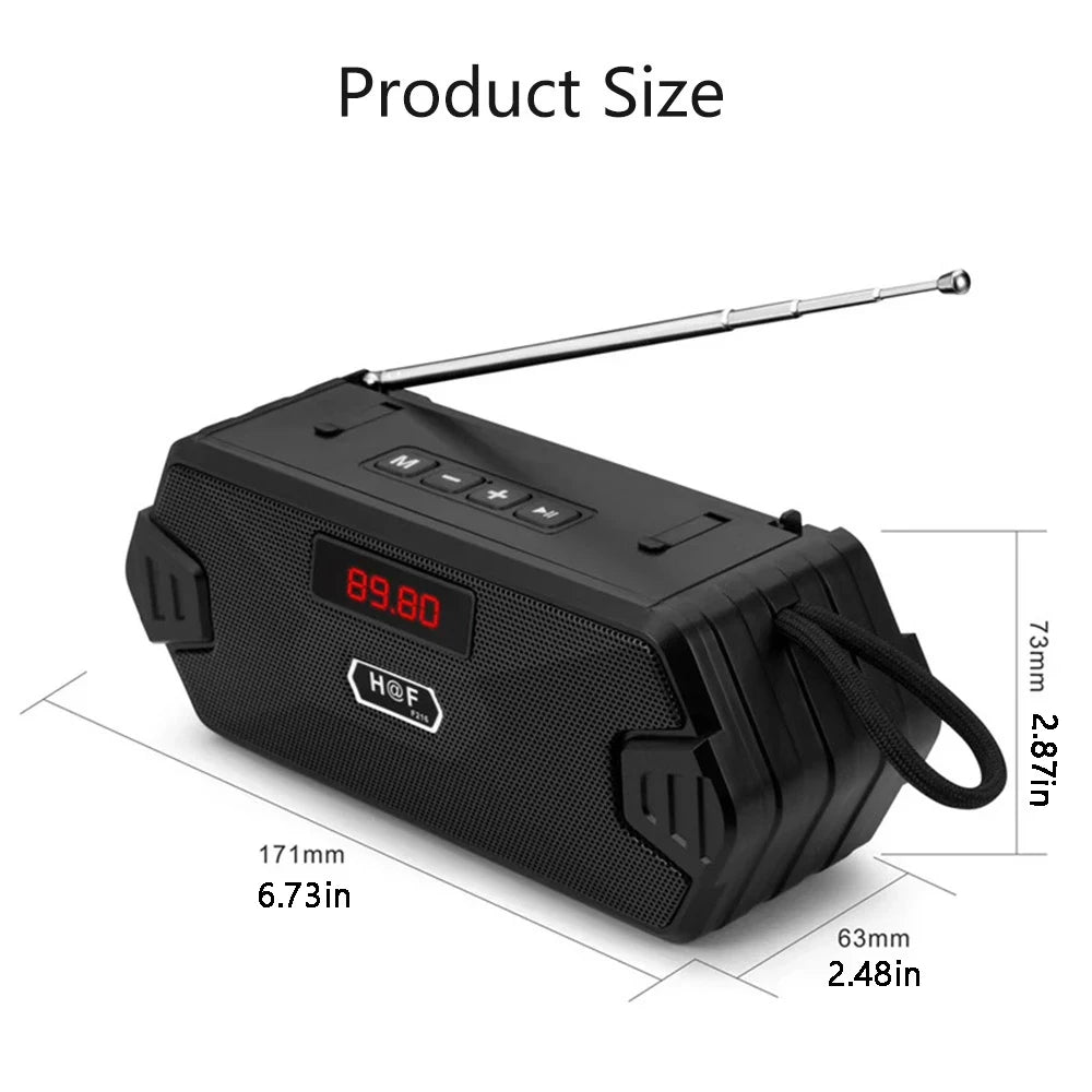 AyeBeau Portable Bluetooth 5.0 Speaker FM Radio Bass Subwoofer