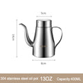 304 Stainless Steel Oil Pot Kitchen Oil Bottle Oil Tank Pot Household Edible Oil Pot Large Oil Tank Oil Pot Pouring Oil Bottle Oasis Select 13OZ
