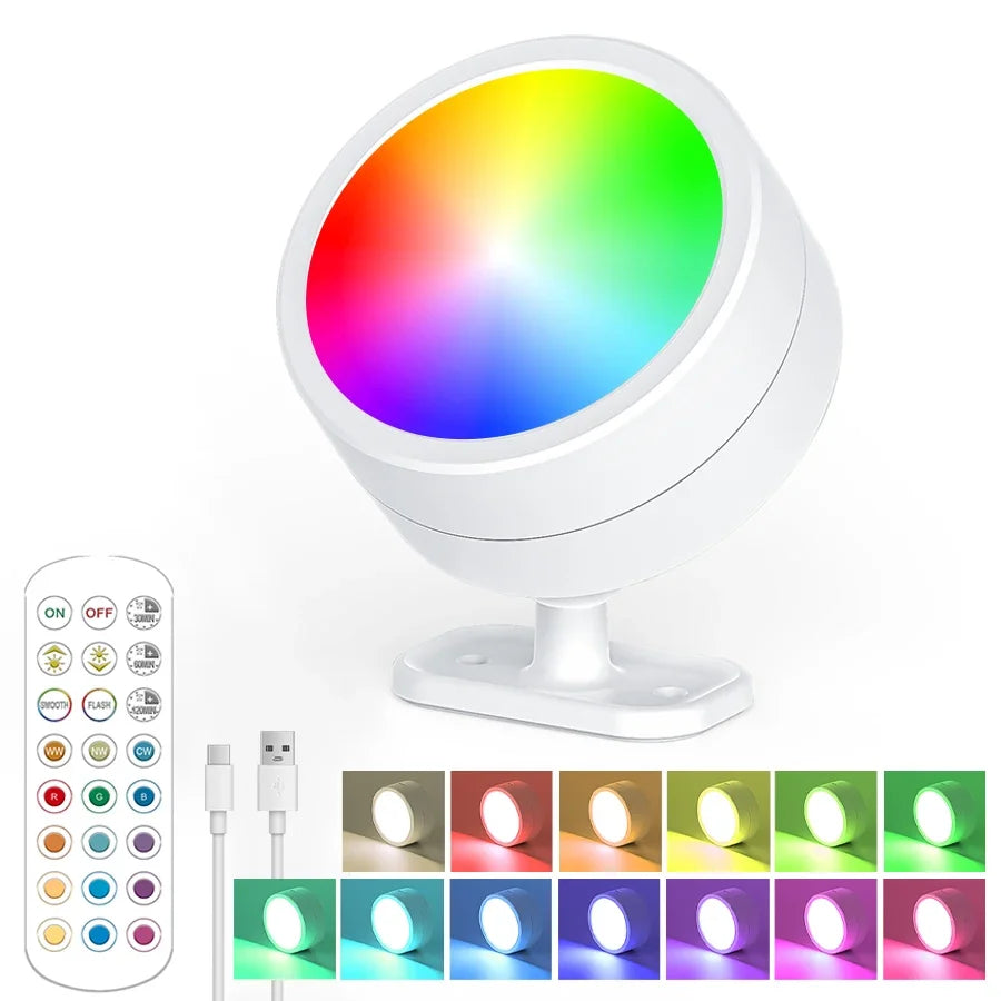 Rechargeable Wireless Magnetic LED Wall Lamp – 360° + Remote LED Wall Sconce Oasis Select White RGBCW