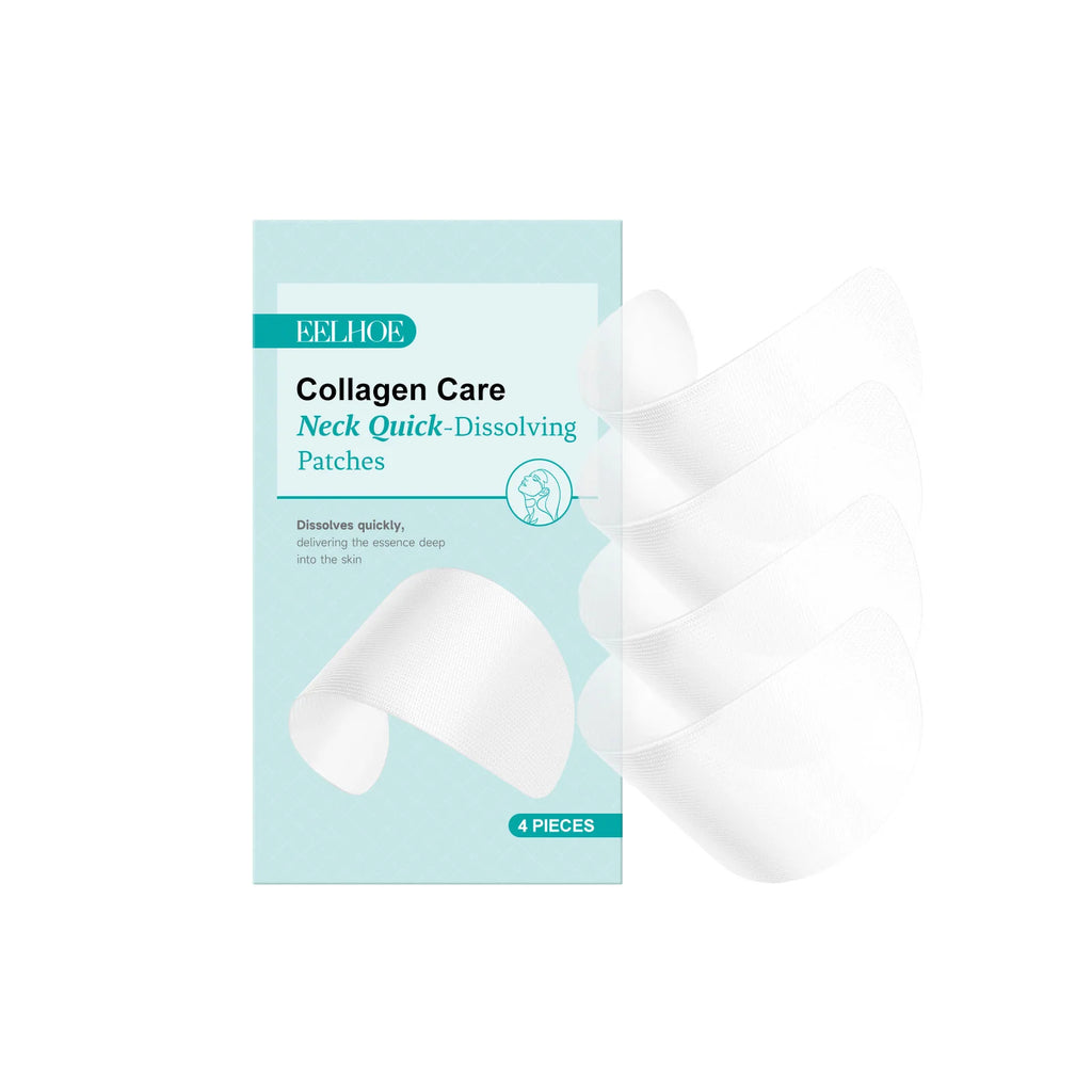 EELHOE Collagen Neck Patches Anti Wrinkle Firming Lifting Neck Mask Moisturizing Brighten Skin Reduce Fine Lines Aging Neck Care Oasis Select 4pcs Boxed