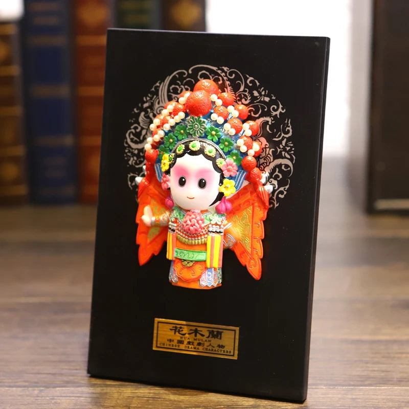 Peking Opera mask decoration Chinese style hot pot restaurant teahouse decoration Peking Opera mask relief pendant Oasis Select 10 20cm x 13cm