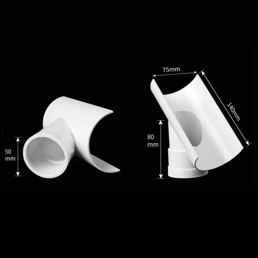 New PVC Tube Repair Patch Open Tee 50 75 110 Pipe Joint White Plumbing Accessories Home Oasis Select 75x50mm-B 16mm