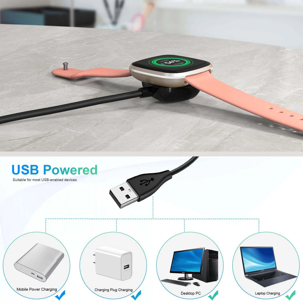 Charger for Fitbit Versa 4 / Sense/Versa 3 / Sense 2 Replacement Smart Watch Charger Dock Stand Charging Cable Oasis Select