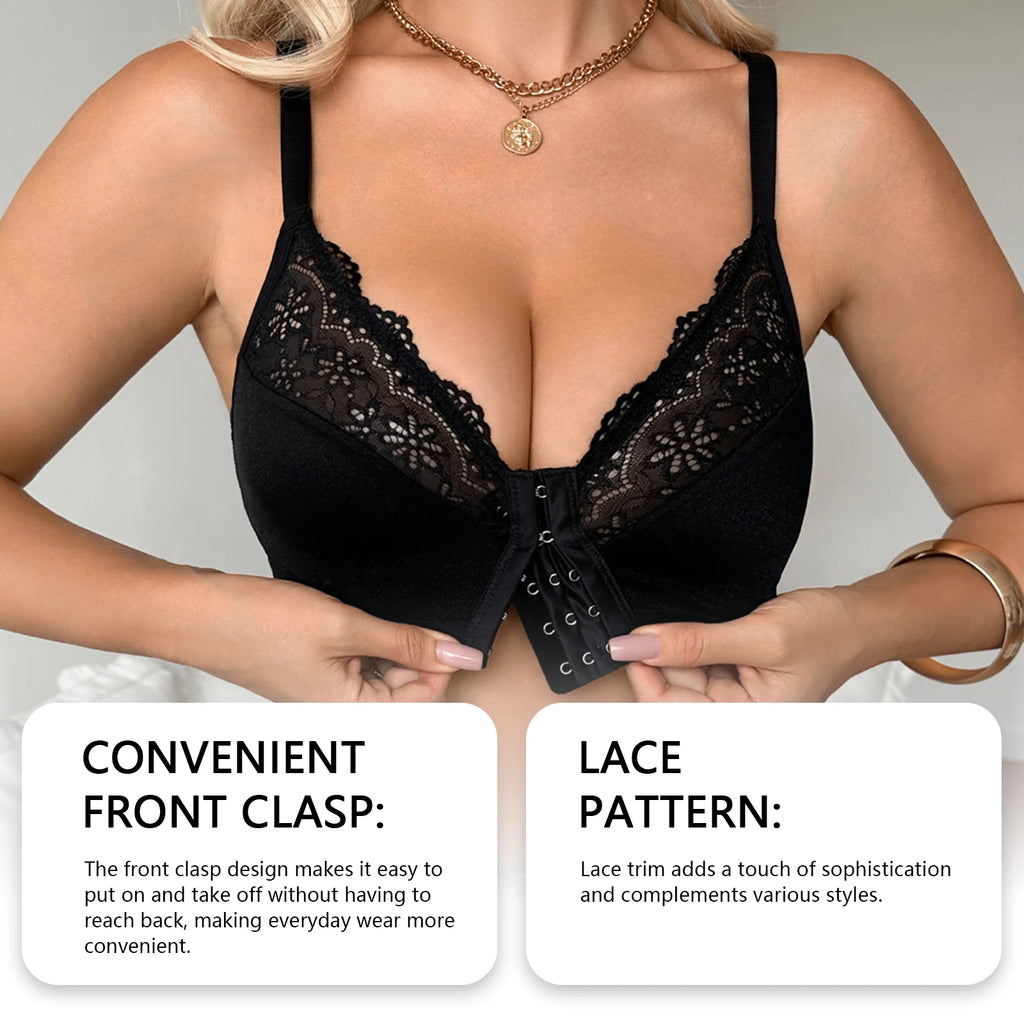Lace Front Clasp Wire-Free Push-Up Bra | Everyday Comfort Lace Push-Up Bra Oasis Select