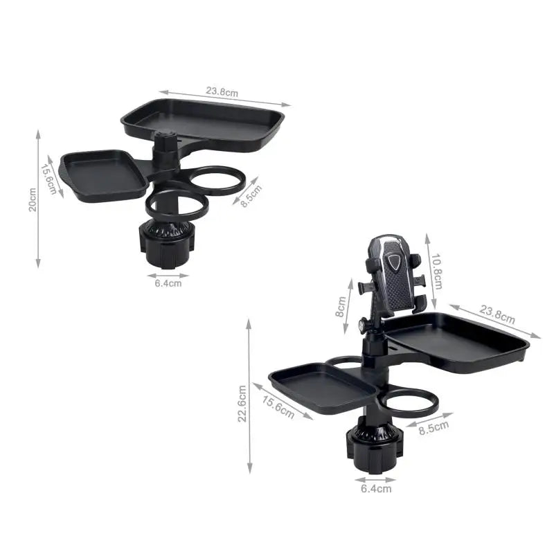 3-in-1 Detachable Car Cup Holder Tray-Expandable Food Table With 360° Rotating Design,Sturdy Base For Long Road Trips Table Tray Oasis Select