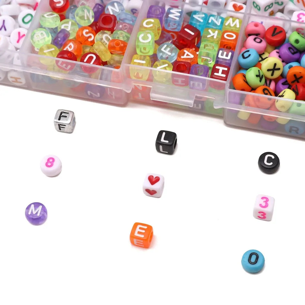1080-Pc Acrylic Letter Bead Set | 15-Grid Box, DIY Jewelry Making