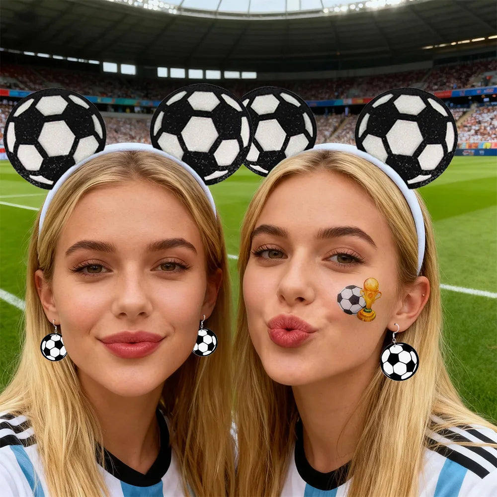 Reusable Soccer Fan Cheering Props Lightweight Eco-Friendly Sports Event Noise Maker Headdress Temporary Tattoo Stickers Oasis Select