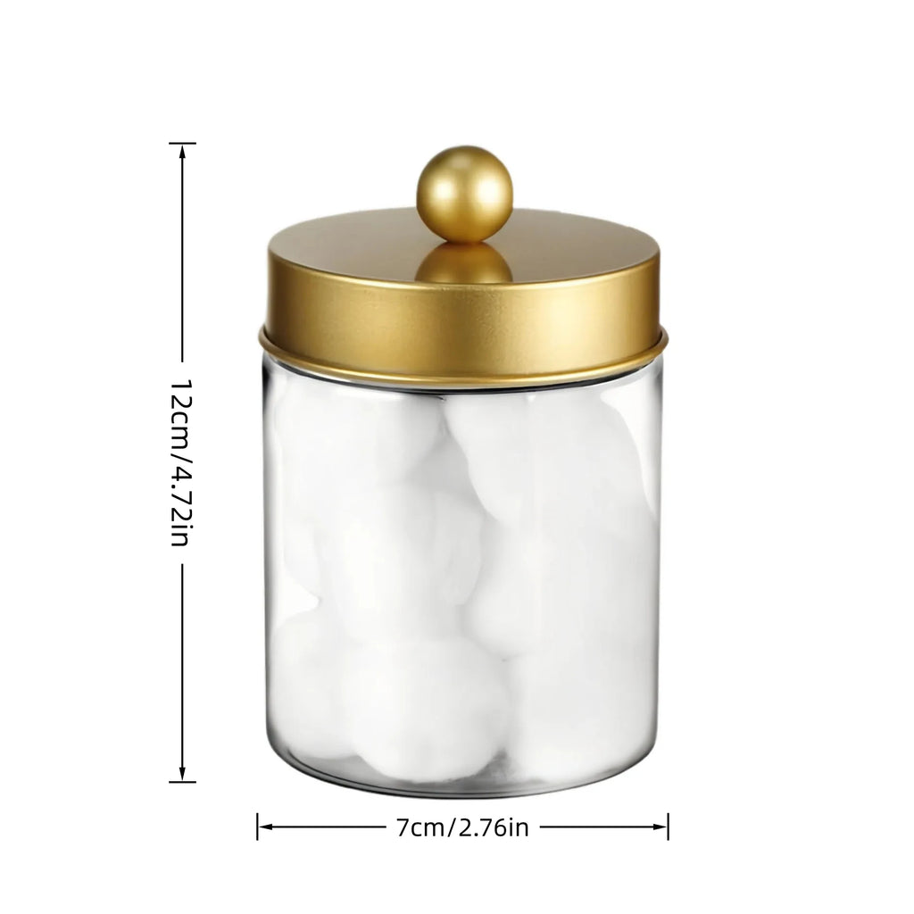4 Piece/1 Piece Apothecary Jar Bathroom Vanity Organizer - Organizer Set Countertop Jar with Lid, Cotton Swabs, Makeup Sponge Oasis Select