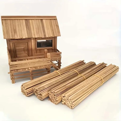20PCS Unfinished Square Bamboo Sticks for Crafts ,Model Making & DIY Projects Wooden Dowels Woodworking Craft Oasis Select