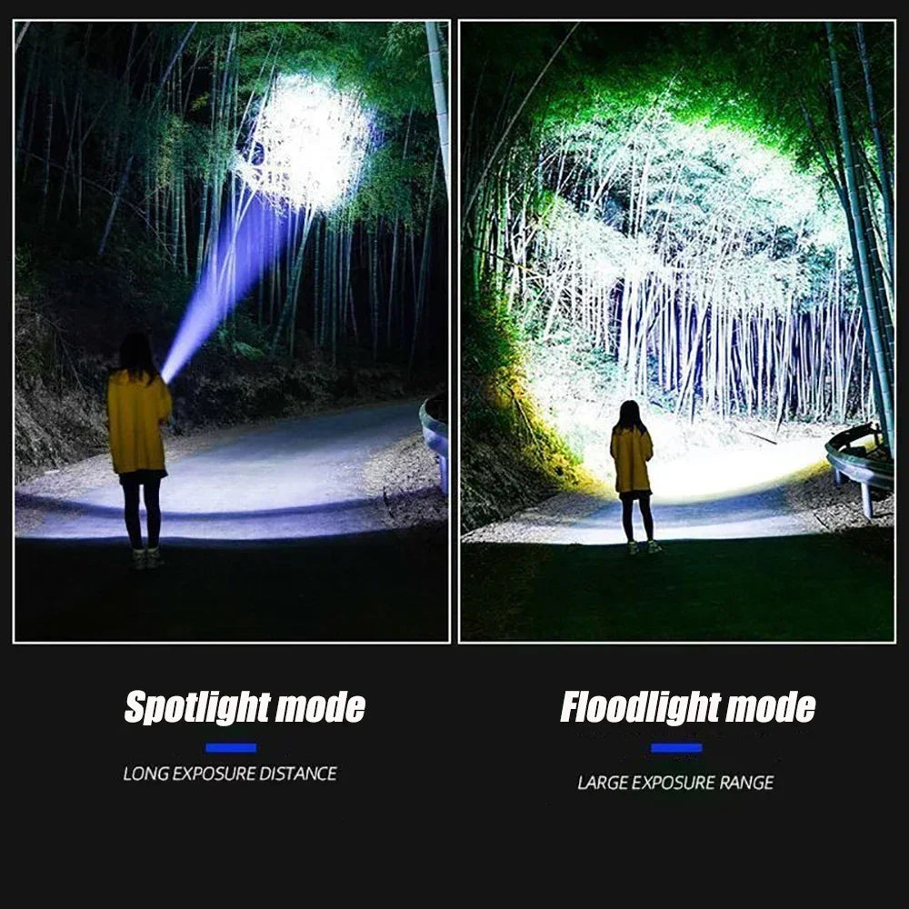 15000mah Built-in Battery 1000W Most Powerful Led Flashlights Tactical Flash Light Emergency Spotlights 4km Holiday Gifts Oasis Select