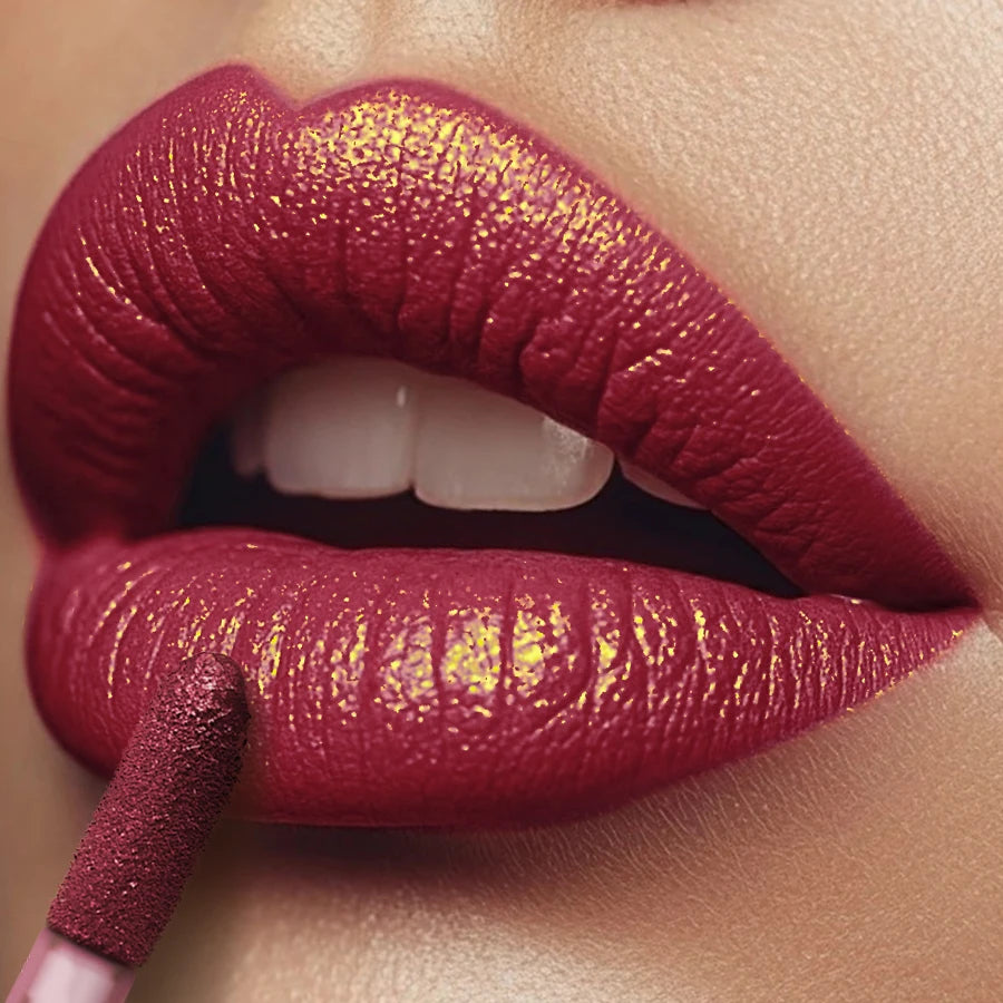 KAFURUX Glitter Metallic Lip Gloss – 14 Colors Long-Lasting