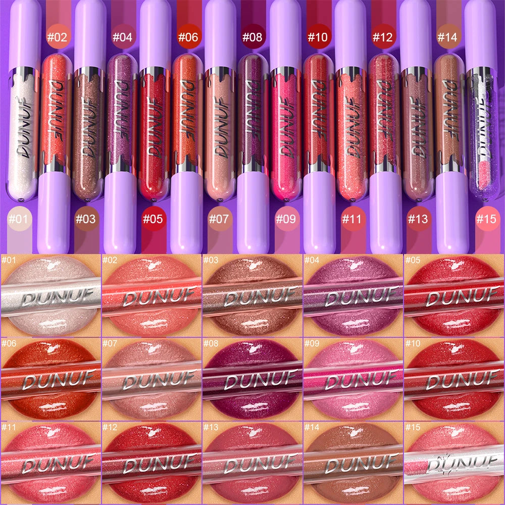 DUNUF Pearl Lip Gloss Moisturizing Lip Gloss Easy Color Lipstick Oasis Select