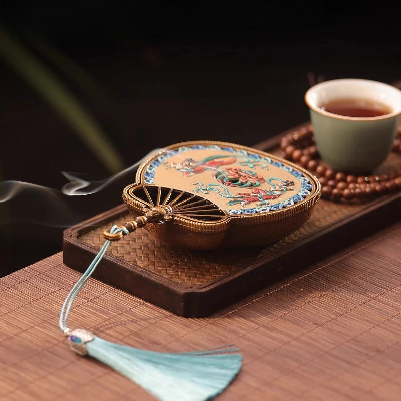 Enamel Incense Burner Household Indoor Incense Burner Sandalwood Chinese Retro Tea Ceremony Incense Burner Decorative Item Oasis Select