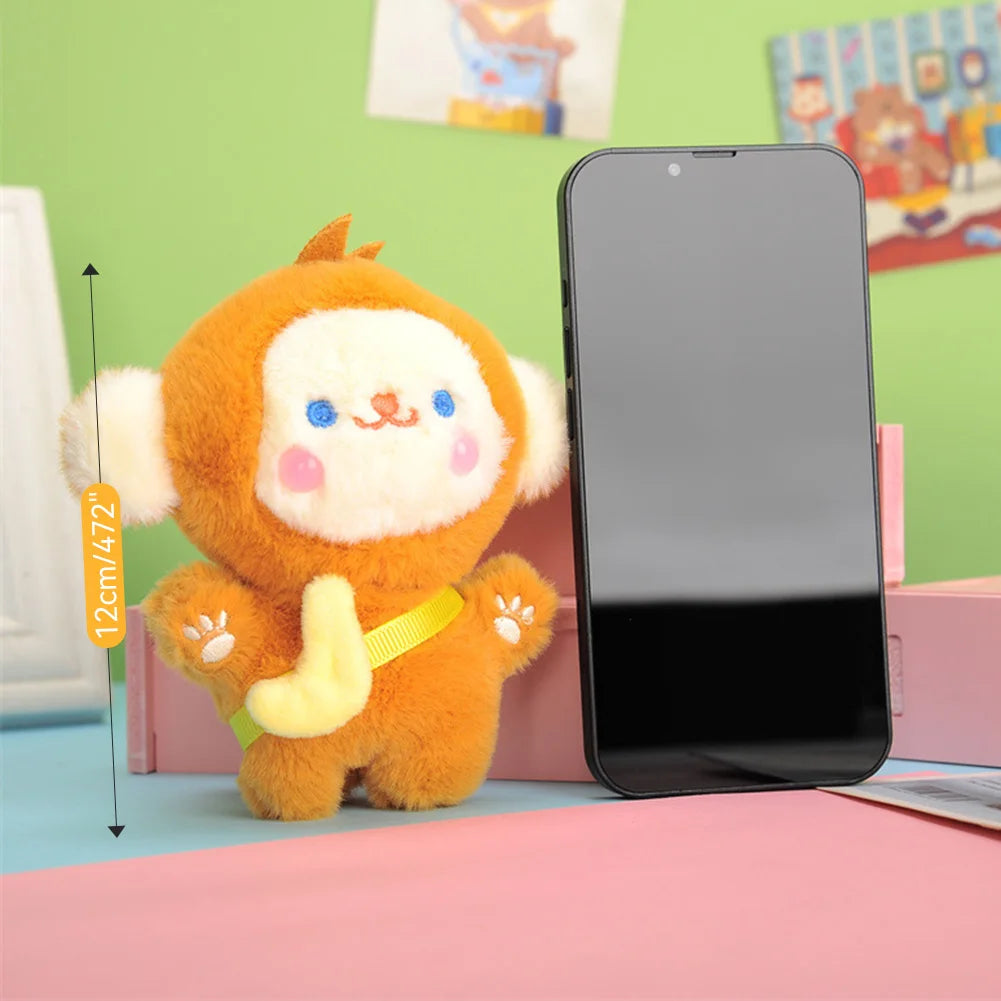 12cm Plush Monkey Keychain – Cute Stuffed Animal Bag Charm