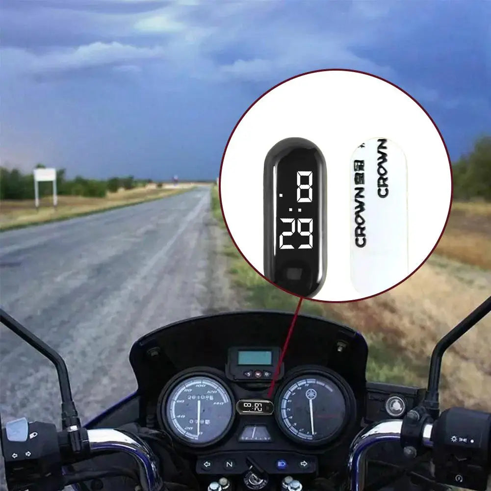 Luminous Motorcycle Car Clock Auto Internal Stick-On Mini Sport Waterproof Watch Mechanics Led Clocks Auto Ornament Accessories Oasis Select