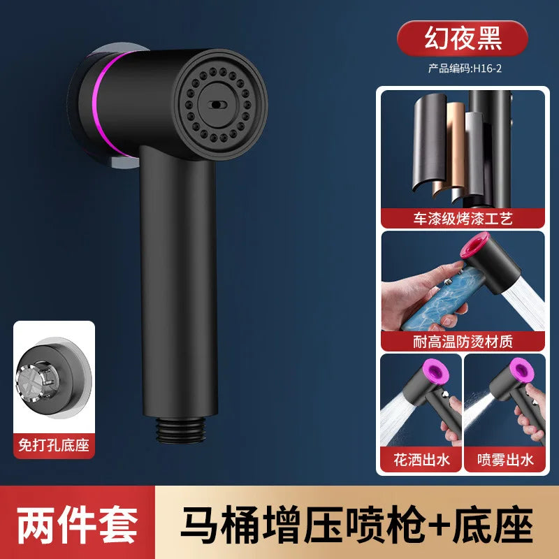 Bidet toilet sprayer set spray water bathroom handheld bidet sprayer toilet shower double outlet angle valve toilet accessories Oasis Select Black Shower