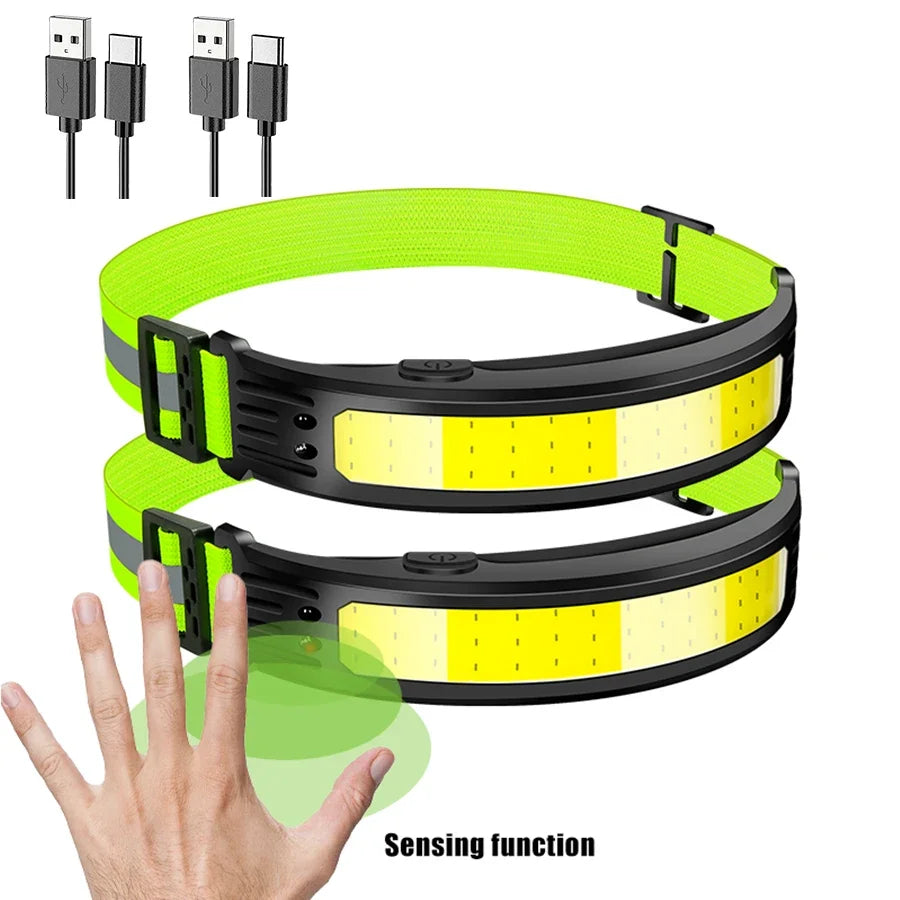 LED Sensor Headlamp | 5-Mode Rechargeable Head Torch | Camping