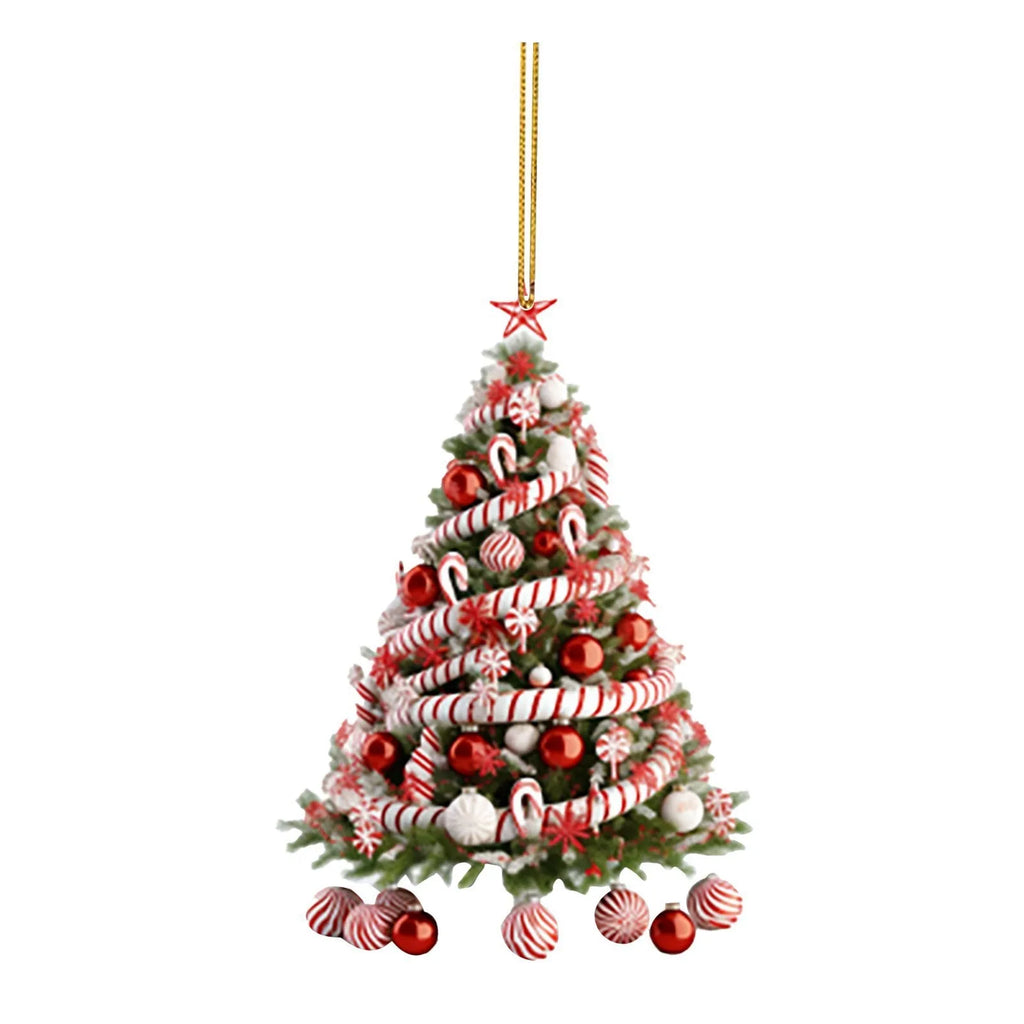 2D Acrylic Christmas Tree Ornament Pendant | 2025 Xmas Decor