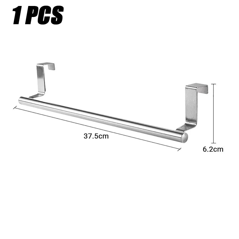 1/2 PCS Stainless Steel Towel Bar Cabinet Door Towel Hanging Bar Stainless Steel Bathroom Kitchen Cabinet Door Towel Wipe Rack Oasis Select 36cm 1PC