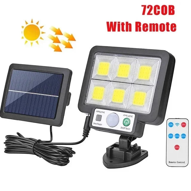 Solar Motion Sensor Wall Light 1000LM LED 3 Modes IP65