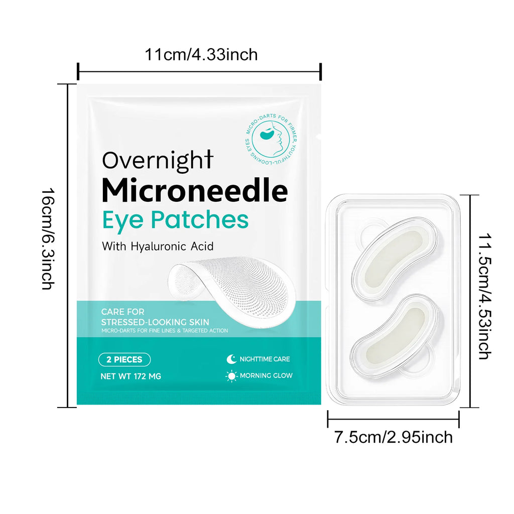 Microneedle Eye Patches Hyaluronic Acid 0.25mm Overnight Under Eye Mask for Dark Circles Fine Lines Hydrating Anti-Aging Eye Car Oasis Select