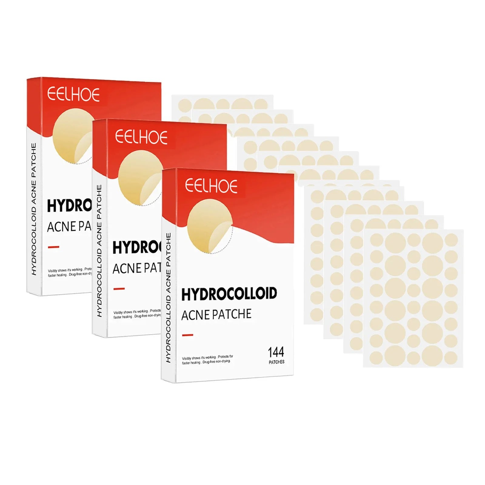 Hydrocolloid Acne Patch Facial Blemishes Pimple Marks Closed Acne Blemishes Cover Acne Pimple Repair Patch Invisible Acne Patch Oasis Select 3pcs
