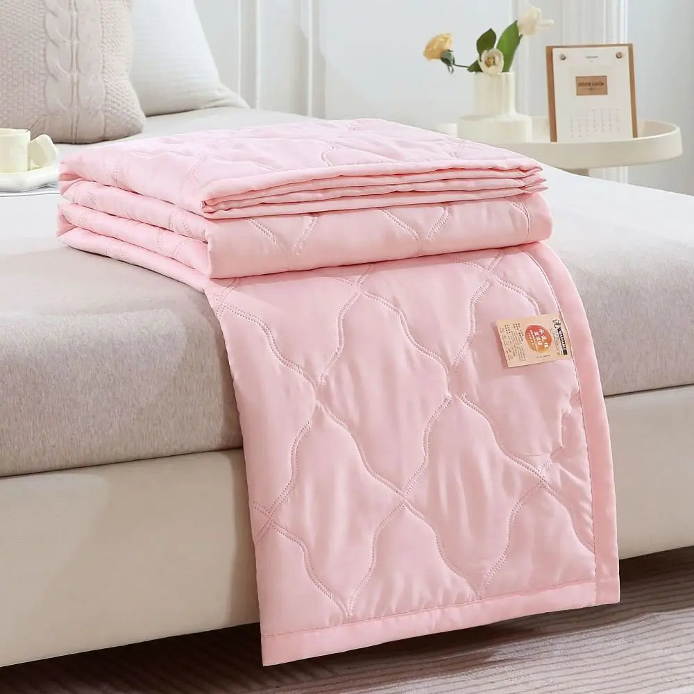 New Double Sided Cooling Blanket Comfortable Breathable Conditioning Quilt Spring Summer Solid Color Skin-Friendly Cooler Quilt Oasis Select Pink