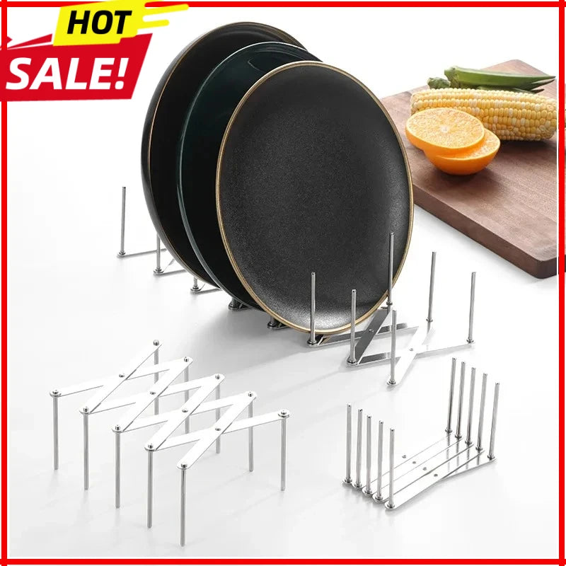 1Pc Foldable Kitchen Dish Drain Rack Dinnerware Storage Organizer Tray Plate Drying Shelf Cups Display Stand Drainer Holder Oasis Select