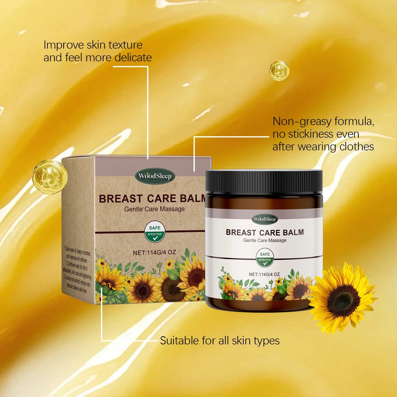 Breast Care Balm Effective Anti-Sagging Chest Lift Soothing Plump Breast Cream for Women Enhance Softness Luster Sexy Body Care Oasis Select
