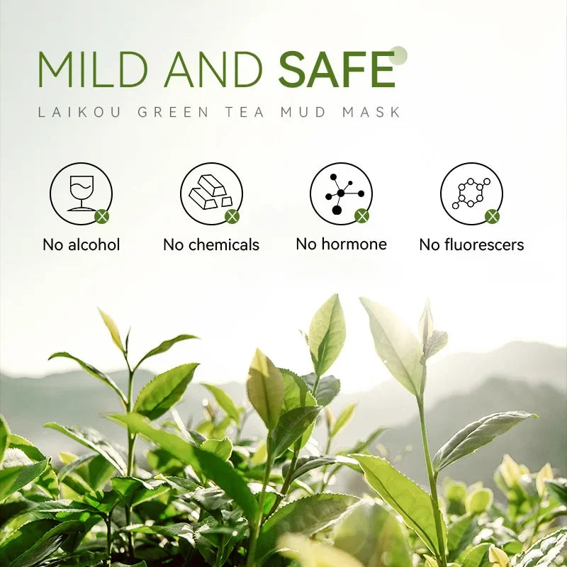 LAIKOU Green Tea Clay Mask 100g – Oil Control & Pore Minimizing