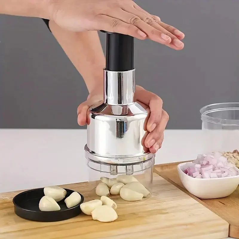 Manual Garlic Chopper Garlic Crusher Pressing Handheld Food Chopper Slicer Vegetable Cooking Crusher Gadgets Kitchen Accessories Oasis Select