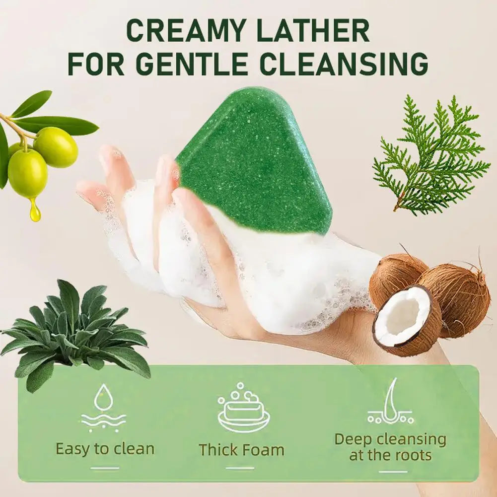 Thuja Leaf & Usman Grass Shampoo Bar Handmade Solid Soap Hair Nourishing Hair Oil Control Refreshing Fluffy Soothing Hair Care Oasis Select