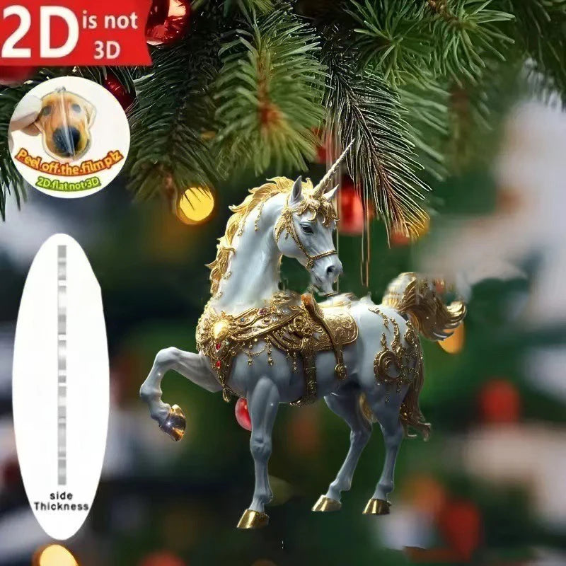 Golden Acrylic Horse Keychain Pendant – Car & Bag Charm Gift