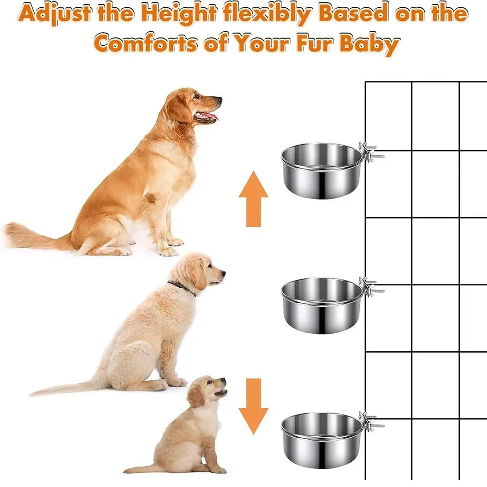 New Stainless Steel Pet Bowl Anti-gnawing Hanging Pet Feeder Feeder Dish Pet Oasis Select