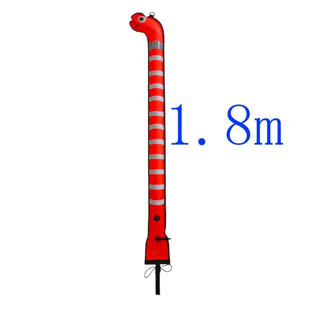 1.2m 1.5m 1.8m High-Visibility Dive Surface Marker Buoy Reflective Safety Moray Eel Sausage Marker with Reflective Strips Oasis Select Red180cm
