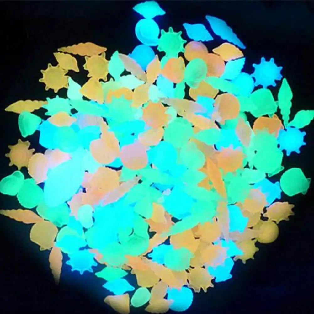 50Pcs Luminous Stones Fish Tank Aquarium Ornament Glow In The Dark Pebbles Outdoor Yard Lawn Path Walkways Decorations Oasis Select